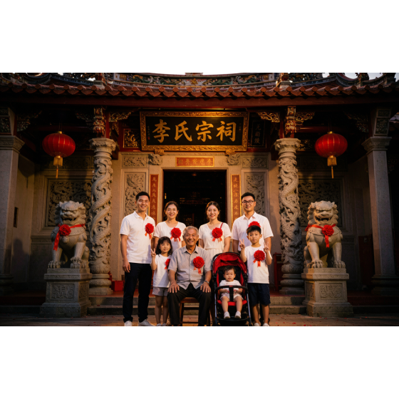 [Included Booking Items]Li Clan Roots Journey — return to the Li ancestral hall, trace the Longxi Li lineage, wear a red flower & take a family portrait!