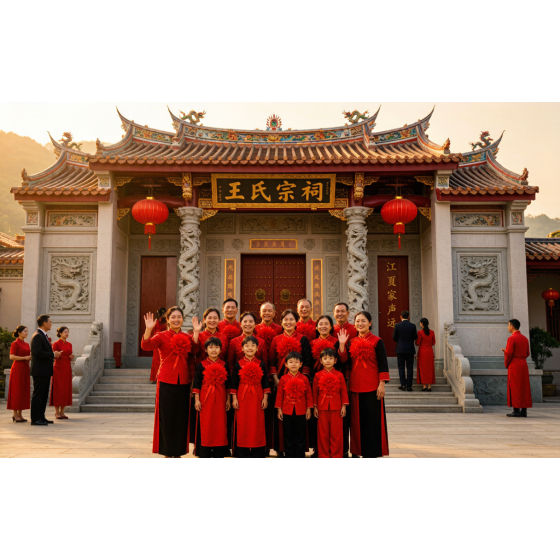 [Included Booking Items]Wang Clan Roots Journey — return to the Wang ancestral hall, trace the Taiyuan Wang lineage, wear a red flower & take a family portrait!