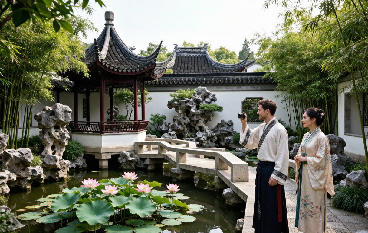 Suzhou gardens &mdash; landscapes within a courtyard