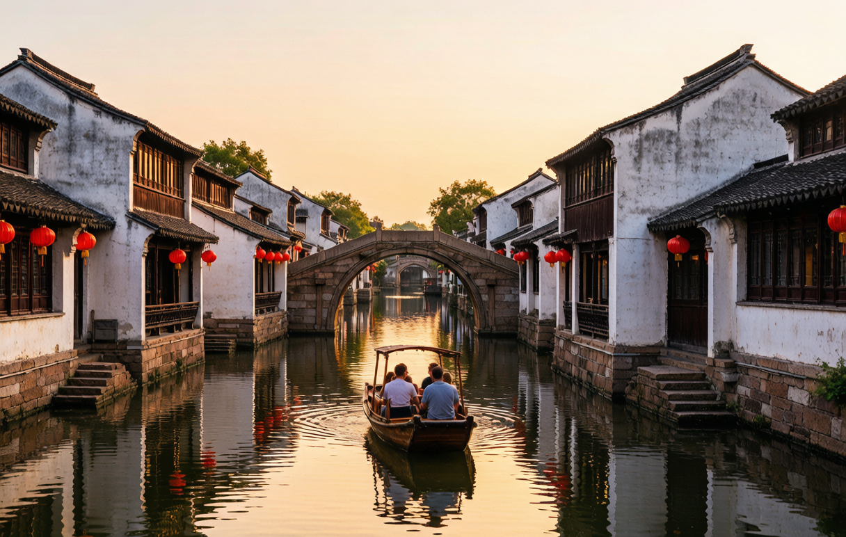 Wuzhen &mdash; gliding past waterside homes