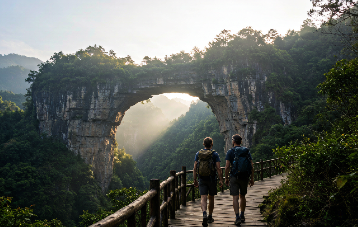 Wulong Three Natural Bridges &mdash; a UNESCO-class karst wonder, backdrop of blockbuster films